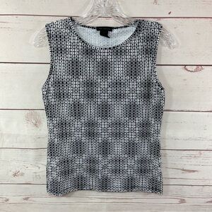 The Limited Black/White Sleeveless Top - Large